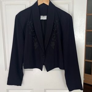 ETAM Special Effect Floral Embroidered Navy Bolero Blazer